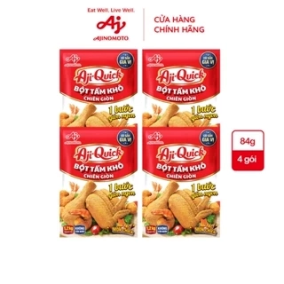 Combo 4 Gói Aji-Quick® Bột Tẩm Khô Chiên Giòn 84g/Gói