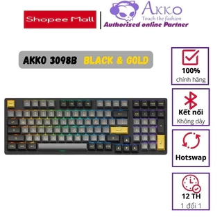 Bàn phím cơ AKKO 3098B Plus Black/Multi-modes Black Gold (Bluetooth 5.0 / Wireless 2.4Ghz /) -  AKKO CS SWITCH