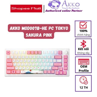 Tặng quạt tản nhiệt 529k - Bàn phím AKKO MOD007B-HE PC Santorini Sakura Pink Magnetic Switch