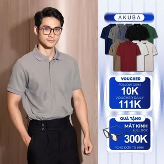 Áo Thun Cổ Polo AKUBA Form Slimfit Chất Vải Cotton Mềm Mịn Thoáng Khí Thoáng Mát | 01HE1137