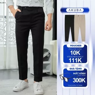 Quần dài nam cao cấp AKUBA form skinny vải chống nhăn co giãn nhẹ, ôm dáng người | 01K0529
