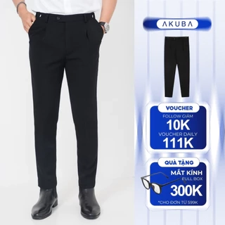 Quần tây âu công sở AKUBA, nút gài điều chỉnh, chất vải chống nhăn, form slimfit | 01K0766