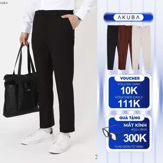 Quần Tây Nam Công Sở Hàn Quốc AKUBA Cao Cấp Slimfit Dáng Suông Cotton Dày Dặn Đi Học | 01K3008