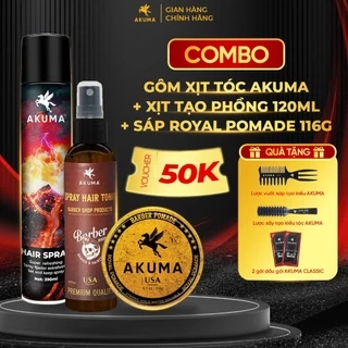 Sáp Vuốt Tóc, Gôm Xịt Tóc, Xịt Tạo Phồng Tóc AKUMA Hàng Chính Hãng (Tặng 2 Lược Vuốt Sáp Khi Mua Combo 2 Món)