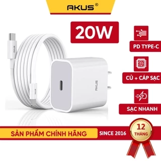 Combo sạc nhanh PD 20W - CB20W - Akus