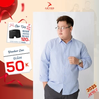 Áo Sơ Mi Dài Tay Bigsize Nam 80-140kg AKYOO Cao Cấp, Không Bai Mờ, Không Gây Khó Chịu Khi Mặc - SM DT KE