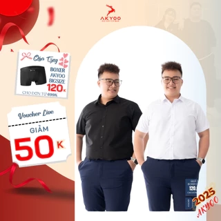 Áo Sơ Mi Ngắn Tay Bigsize Nam 80-140kg AKYOO Cao Cấp, Không Bai Mờ, Không Gây Khó Chịu Khi Mặc -SM TAY NGAN