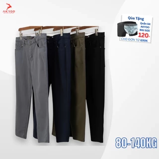 Quần Kaki Bigsize Nam 80-140kg AKYOO Chất Liệu Cotton Co Giãn - KAKI DEN 01