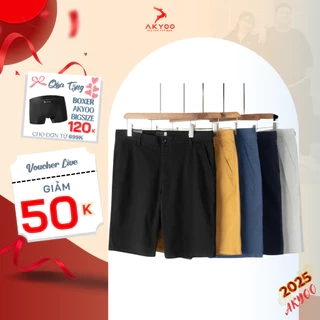 Quần Short Kaki Big Size Nam 80-140kg AKYOO Vải Cotton Co Giãn, Thoải Mái - SO KAKI DEN 01