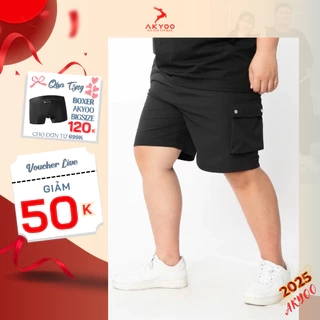 Quần Short Thun Nam Big Size Akyoo 80-140kg.Chất Vải Thun Mềm Mại, Thoải Mái Khi Mặc - ST TUI XANH, TUI DEN