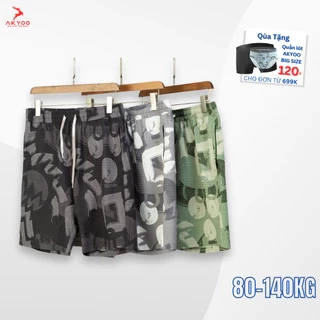 Quần Sooc Thun Big Size Nam 80-140kg AKYOO Vải Thun Co Giãn, Thoải Mái - ST BIEN