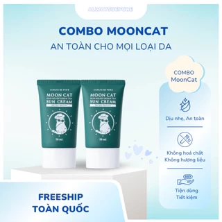 Kem chống nắng dịu nhẹ [1+1]ALWAYS BE PURE Moon Cat Skin Relief Green Tea Sun Cream SPF 50+/ PA++++