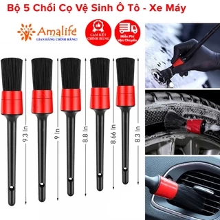 5 Chiếc Chổi Cọ Vệ Sinh Đa Năng Cọ Rửa Khoang Máy Nội Thất Mâm Lốp Xe Ô Tô Xe Máy Hãng Amalife