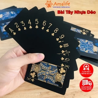 Bài Tây Poker Nhựa Dẻo Nền Đen Vàng Bạc Chọn Màu – Bài Tây Nhựa Chống Thấm Nước Chống Gập Các Loại Chính Hãng Amalife