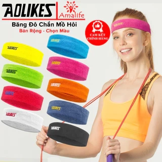 Băng Đô Đeo Trán Ngăn Mồ Hôi Bản To Siêu Thấm Hút Cotton Dày Dặn Thoáng Khí Sweatband AL2108 Chạy Bộ Gym Hãng Aolikes