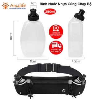 Bình Nước Nhựa Cứng Thể Thao 280ml, Bình Đựng Nước Chạy Bộ Nhỏ Gọn Nắp Van Phụt Nước Chính Hãng Amalife