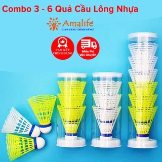 Bộ 3 - 6 Quả Cầu Lông Nhựa Hãng Amalife Đánh Ngoài trời Bền Đẹp Chọn Màu