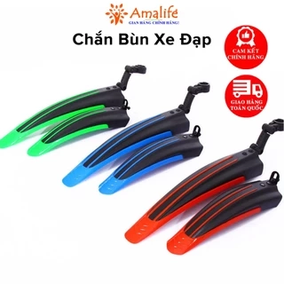 Bộ Dè Chắn Bùn Cho Cả Bánh Trước Và Bánh Sau Xe Đạp Leo Núi 4 Sọc Màu Nhựa Dẻo Siêu Bền Chính Hãng Amalife