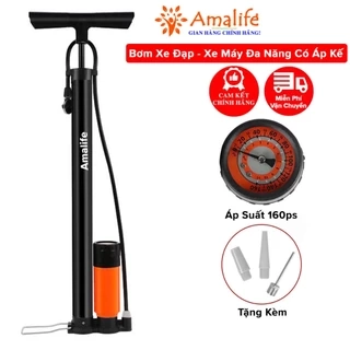 Bơm Xe Đạp Bơm Xe Máy Có Áp Kế Dùng Tay Nhỏ Gọn Hàng To Bơm Khí Nhanh Hơn Hỗ Trợ Van Pháp Van Mỹ Chính Hãng Amalife