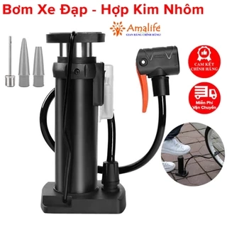 Bơm Xe Đạp Bơm Xe Máy Nhỏ Gọn Đầu Van Đa Năng Bằng Hợp Kim Nhôm Cao Cấp Chính Hãng Amalife