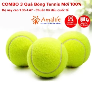 Combo 3 Quả Bóng Banh Tennis Chơi Thi Đấu Quần Vợt Mới 100% Độ Nảy Cao Tiêu Chuẩn Quốc Tế 1.35 - 1.47m Hãng Amalife
