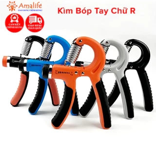 Kìm Bóp Tay Tập Lực Cơ Tay Chữ R Đếm Số Dụng Cụ Tập Gym Tại Nhà Điều Chỉnh Lực Từ 5 - 60kg Chọn Màu Cao Cấp Hãng Amalife