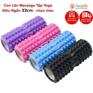 Con Lăn Yoga Massage Foam Roller - Ống Trụ Lăn Xốp Tập Thể Thao Giãn Cơ Gai Nhọn Chính Hãng Amalife