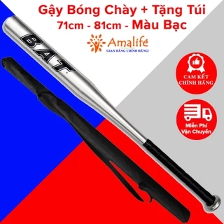 Gậy Bóng Chày Màu Bạc Dài 71cm Đến 81cm Hợp Kim Thép – Kèm Túi Đựng Gậy Bóng Chày Chính Hãng Amalfe