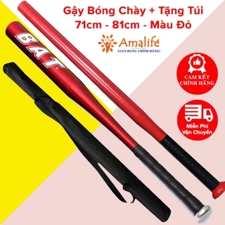 Gậy Bóng Chày Màu Đỏ Dài 71cm Đến 81cm Hợp Kim Thép – Kèm Túi Đựng Gậy Bóng Chày Chính Hãng Amalfe