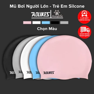 Mũ Bơi Nón Bơi Người Lớn Silicone Siêu Co Giãn Hãng Aolikes AL5010 – Chọn Màu, Siêu Bền, Mềm, Chống Thấm Nước