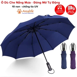 Ô Dù Tự Động Đóng Mở 2 Chiều 10 Nan Chống Tia UV, Dù Che Mưa Nắng, Ô Cầm Tay Gấp Gọn Tiện Lợi Chính Hãng Amalife