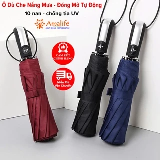 Ô Tự Động Đóng Mở 2 Chiều 10 Nan Chống Tia UV Chọn Màu, Dù Che Mưa Nắng, Ô Cầm Tay Gấp Gọn Tiện Lợi Hãng Amalife