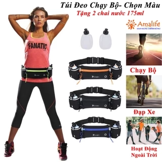 Túi Đeo Hông Chạy Bộ Đựng Điện Thoại Ví Khóa Chống Nước Chọn Màu Có Bình Đựng Nước Nhựa 175ml Chính Hãng Amalife