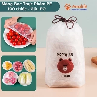 Túi Màng Bọc Thực Phẩm PE An Toàn Có Chun Co Giãn Siêu Dai, Túi Gấu Bọc Đồ Ăn Thực Phẩm Có Thể Tái Sử Dụng Hãng Amalife