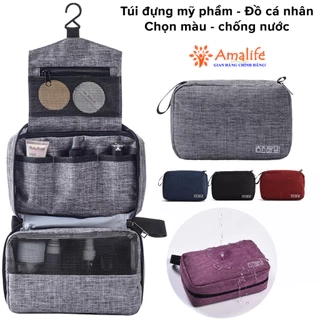 Túi Đựng Đồ Mỹ Phẩm, Đồ Trang Điểm, Đồ Cá Nhân Đi Du Lịch Nhiều Ngăn Chống Nước Có Quai Xách Chính Hãng Amalife