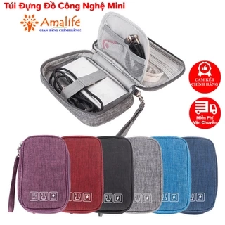 Túi Đựng Phụ Kiện Công Nghệ 1 Khóa Không Thấm Nước, Đựng Đa Năng Điện Thoại Có Quai Xách Mini Du Lịch Chính Hãng Amalife