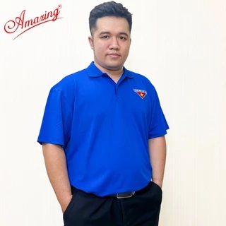 Áo Đoàn Thanh Niên cho nam, thêu logo cờ đỏ sao vàng, size tới 100kg, vải thun lạnh,hiệu Amazing
