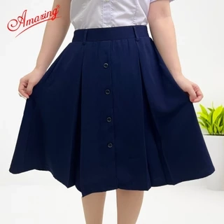 Chân váy học sinh, có quần bên trong, có túi đựng đồ, lưng chun phía sau, có size lớn, Amazing