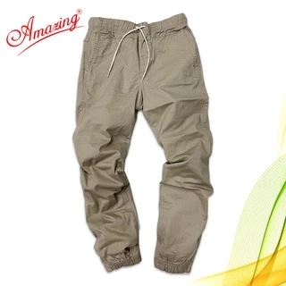 Jogger quần kaki nam Amazing, bo lai, unisex big size, dáng thể thao năng động, vải co giãn nhẹ