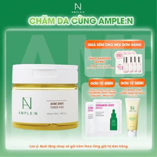 Bông Toner Cho Da Mụn AMPLE:N Acne Shot Toner Pad 60 Miếng