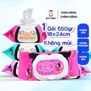 1 Gói Khăn Ướt 650gr Amy Baby An Toàn Cho Bé
