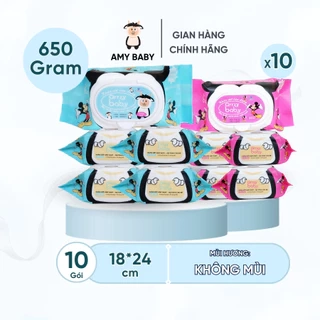 Combo 10 Gói Khăn Ướt Amy Baby 650gr
