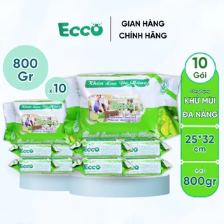 Thùng 10 Gói Khăn Ướt Lau Bếp Đa Năng Gói 800Gr ECCO Dùng 1 Lần