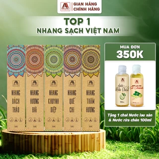 Nhang thơm sạch tinh khiết An An - 100 nén Hương quế, khuynh diệp, trầm hương, Bài, bách thảo 30cm, 40cm đuổi muỗi