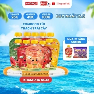 Combo 10 Túi Thạch Trái Cây - 90% Nước Ép Trái Cây Thật - ANDROS FRUIT ME UP - 90g x 10
