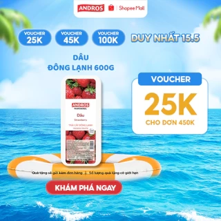 Dâu Đông Lạnh - Không chất bảo quản - Trái cây đông lạnh ANDROS IQF - 600g - [Chỉ giao HCM]