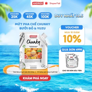 Mứt Pha Chế Bưởi đỏ & Yuzu - Có miếng trái cây thật - Nguyên liệu pha chế -  ANDROS CHUNKY - 1kg