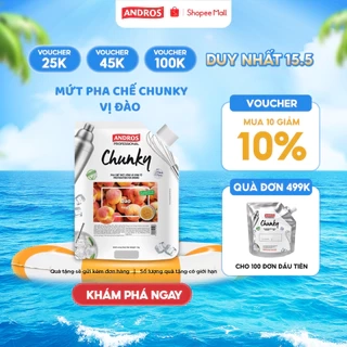 Mứt Pha Chế Đào - Có miếng trái cây thật - Nguyên liệu pha chế -  ANDROS CHUNKY - 1kg