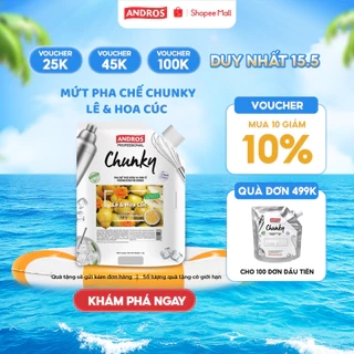 Mứt Pha Chế Lê & Hoa cúc - Có miếng trái cây thật - Nguyên liệu pha chế - ANDROS CHUNKY - 1kg