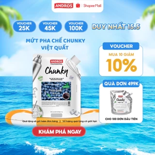 Mứt Pha Chế Việt Quất - Có miếng trái cây thật - Nguyên liệu pha chế -  ANDROS CHUNKY - 1kg